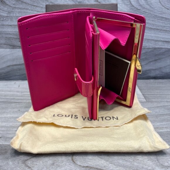 Louis Vuitton French Purse Wallet Monogram Vernis Rose Indien Authentic - Picture 6 of 7